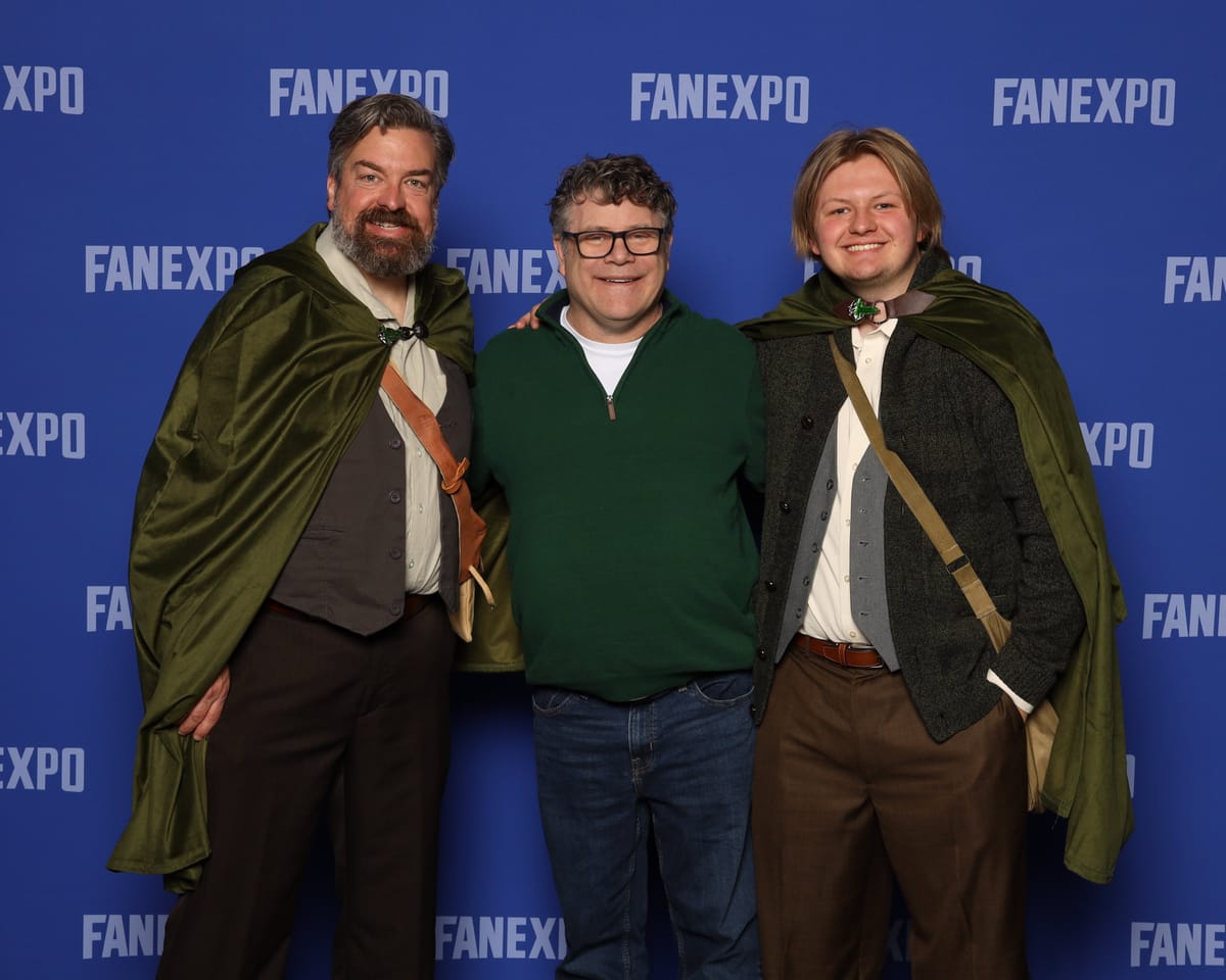 Finn in a hobbit cloak at Fan Expo